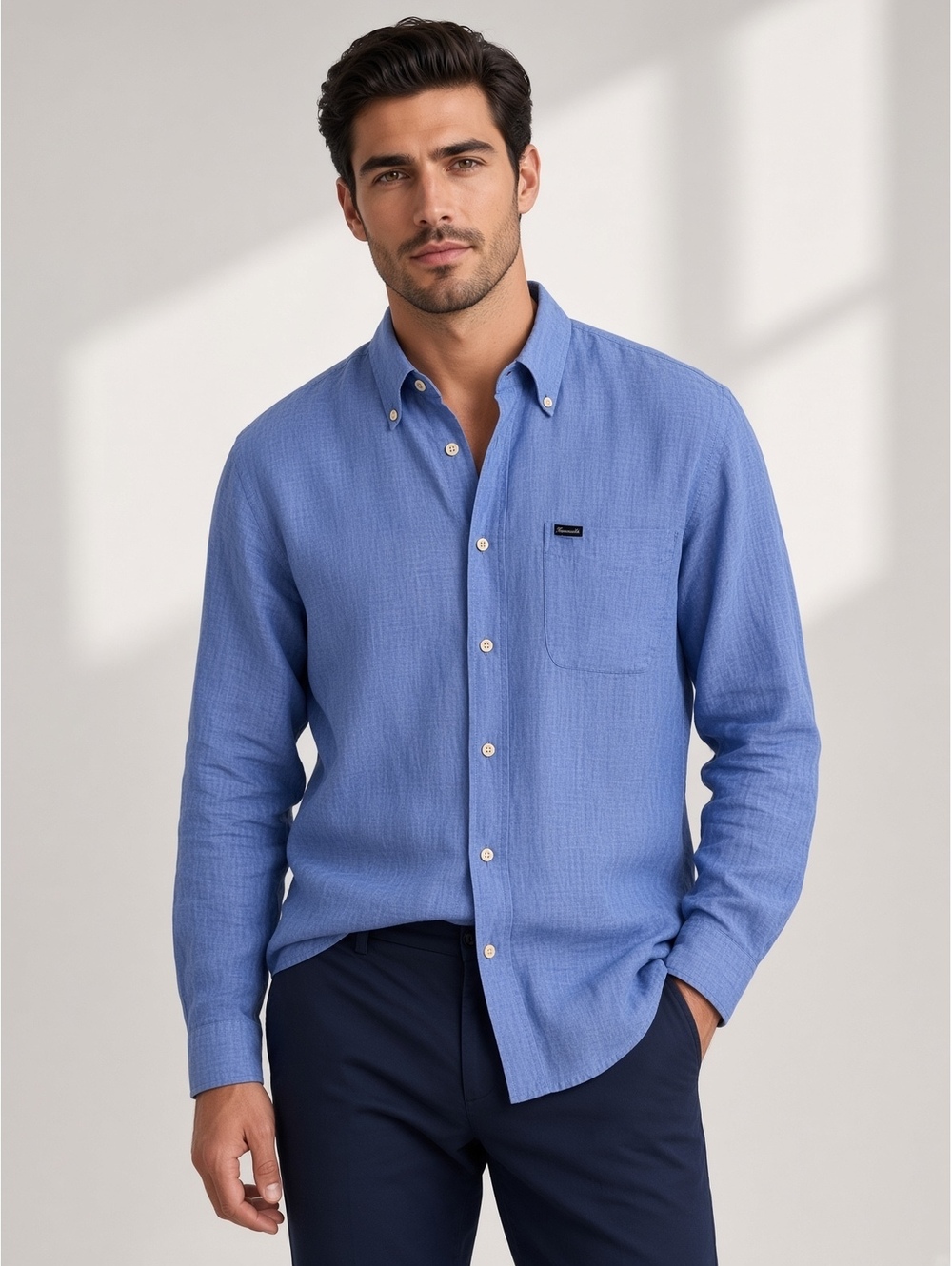 Faconabble 100% linen shirt size L